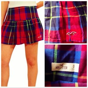 Hollister Red Plaid Miniskirt
